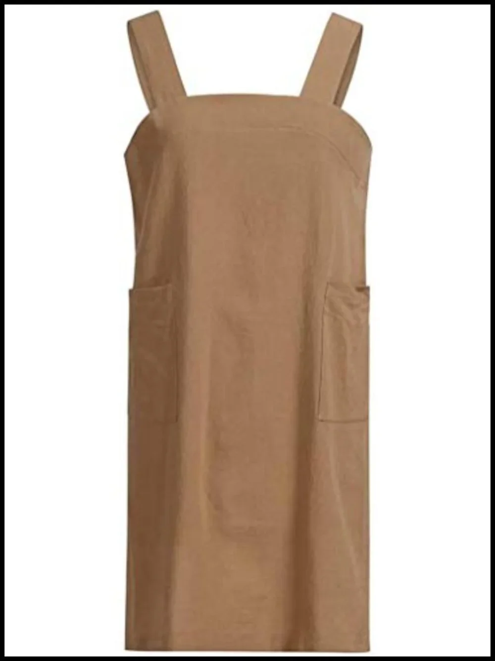 Pinafore Apron Smock Cotton Linen Apron with Pockets Plus Size Cross-Back